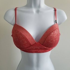 💟 2/$25 💟 // VS Dark Coral Padded Demi Bralette